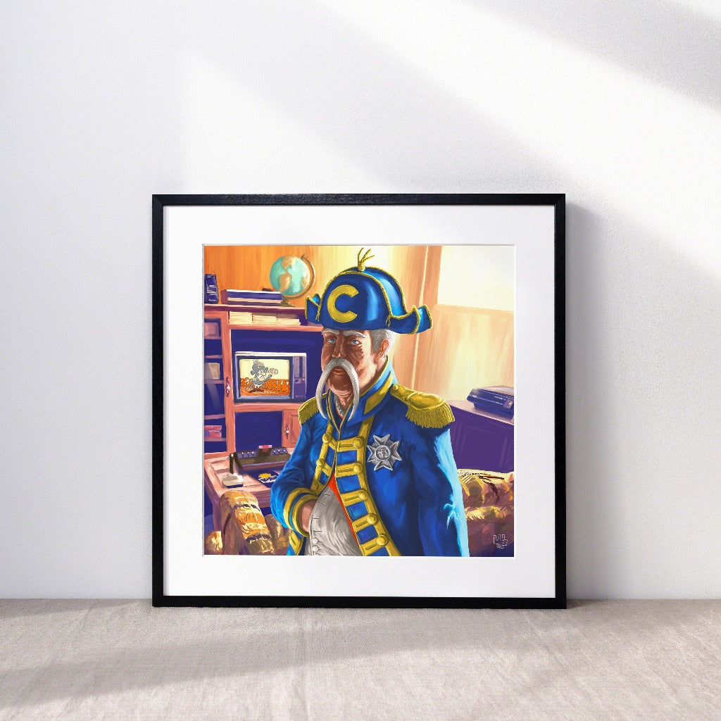Captain Crunch Portrait Art Print by Kyle La Fever in a Frame