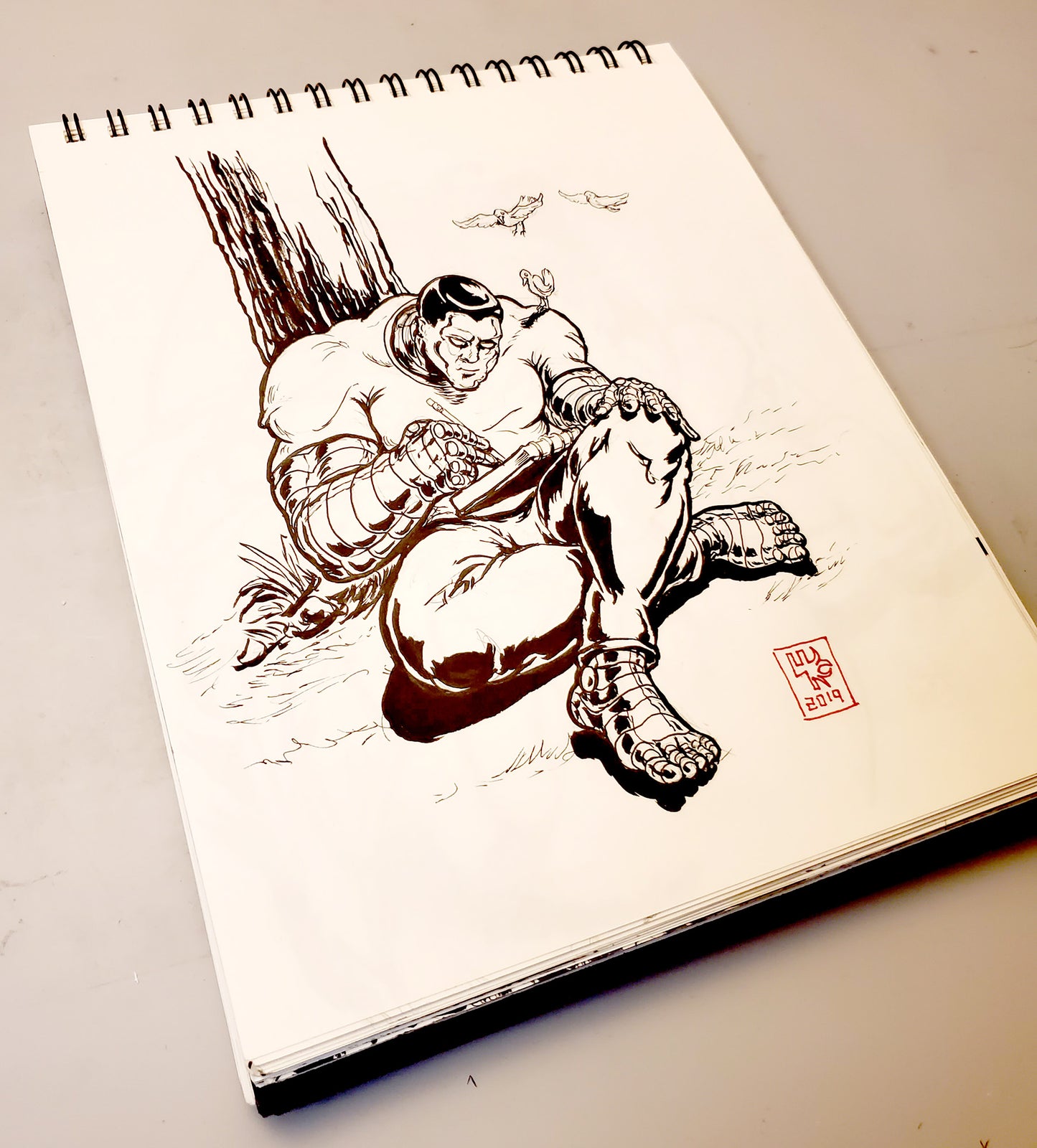 Collossus Original Ink Drawing