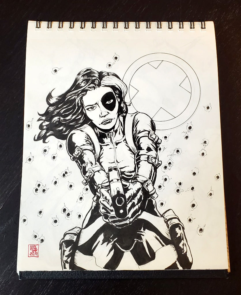 Domino Original Ink Drawing