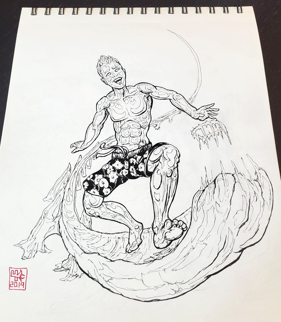Ice Man Original Ink Drawing b