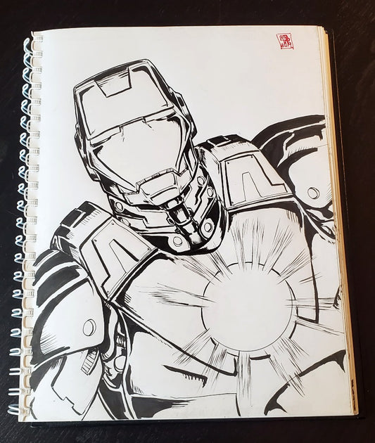 Iron Man Ink Drawing