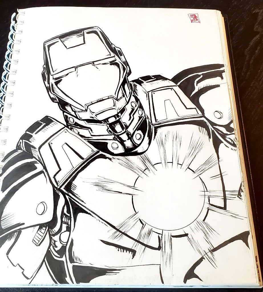 Iron Man Ink Drawing b