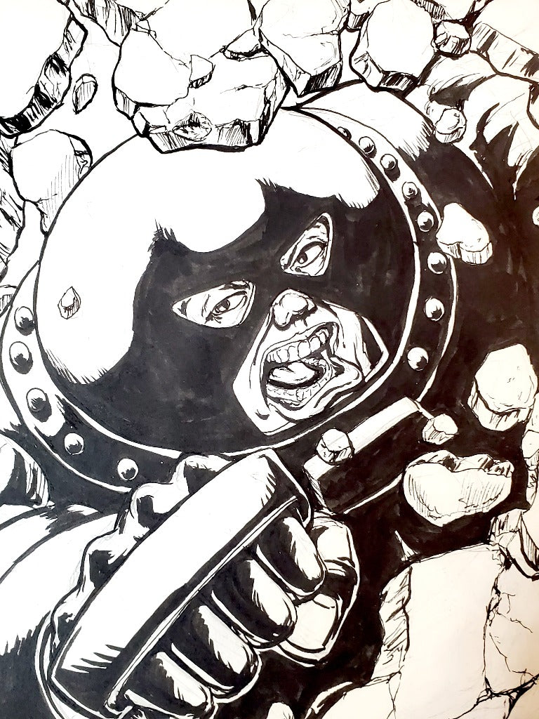 Juggernaut Original Ink Drawing Detail