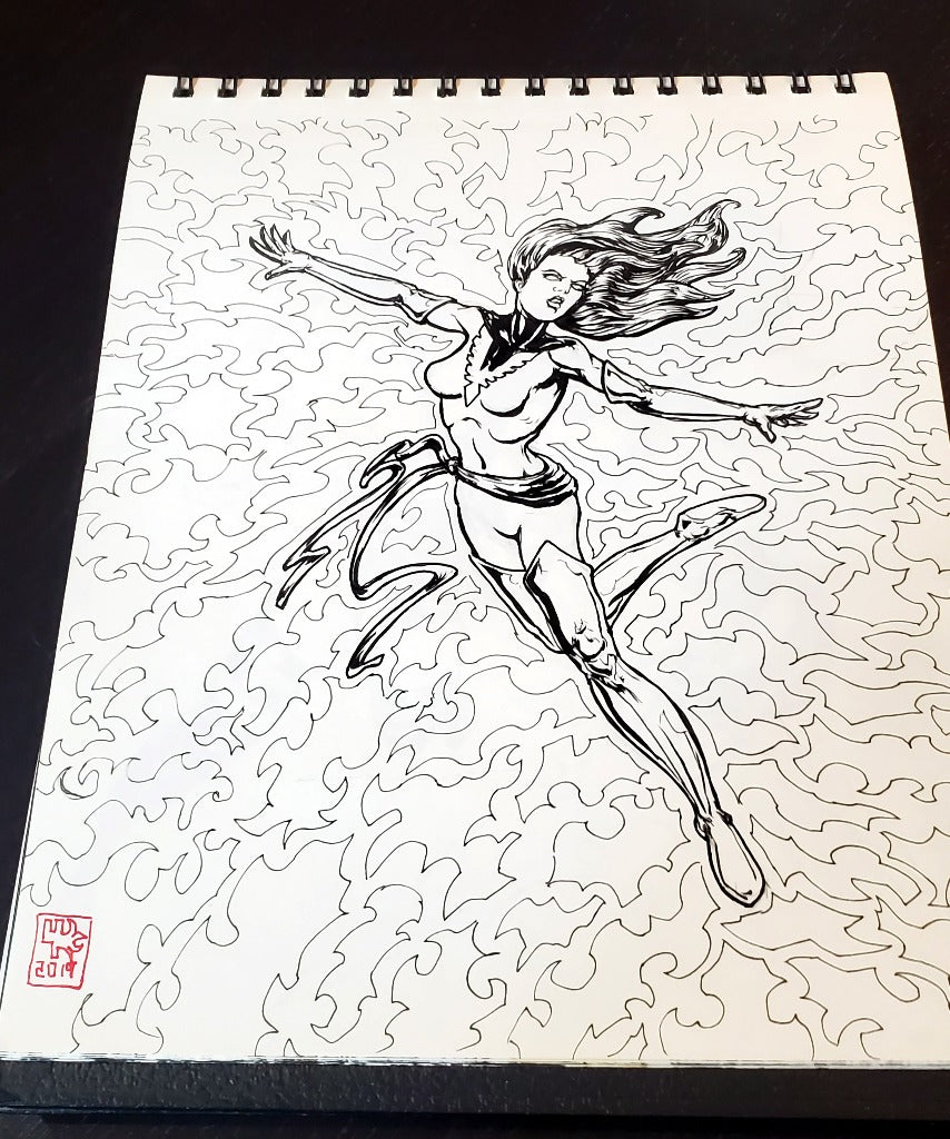 Phoenix Jean Grey Ink Drawing b