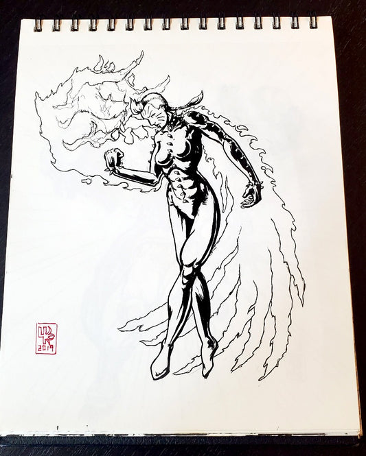 Phoenix Racheal Summers Ink Drawing