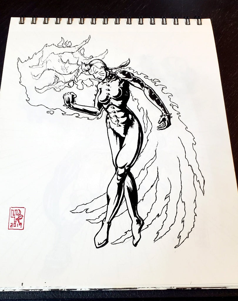Phoenix Racheal Summers Ink Drawing