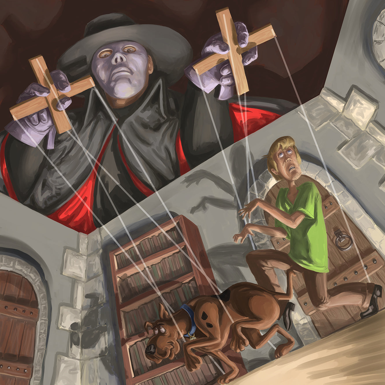 Puppet Master with Scooby and Shaggy Art Print by Kyle La Fever