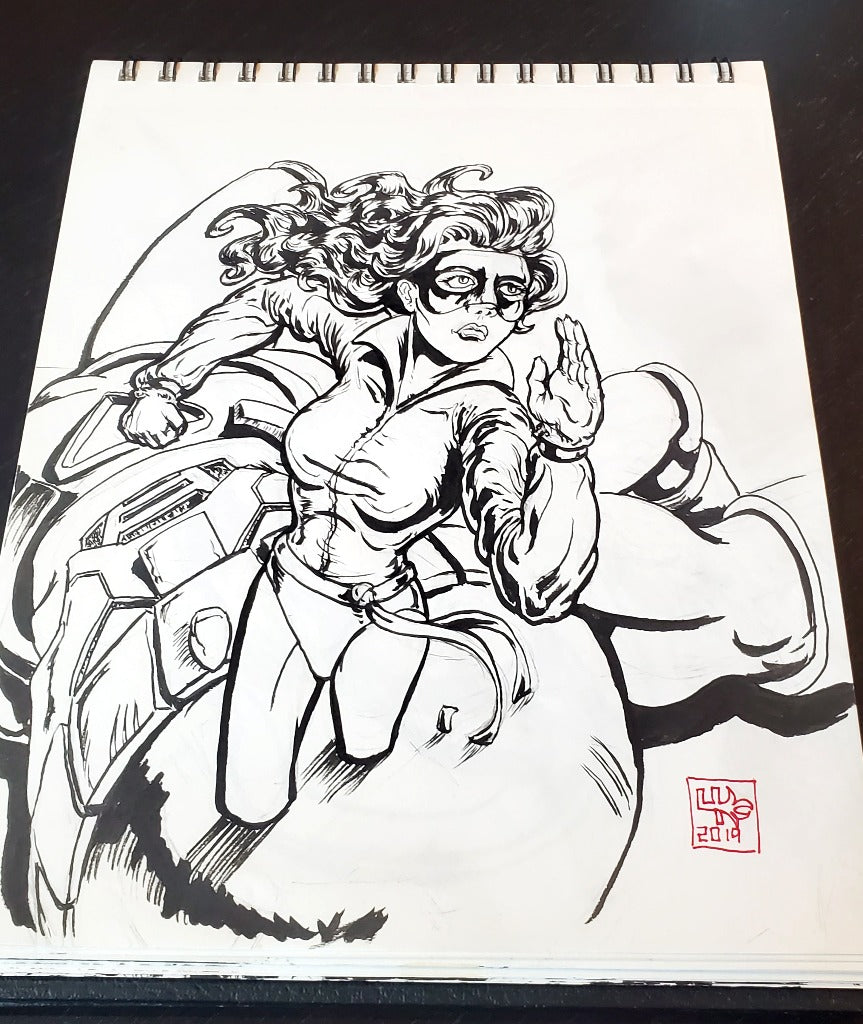 Shadowcat Kitty Pryde Ink Drawing b