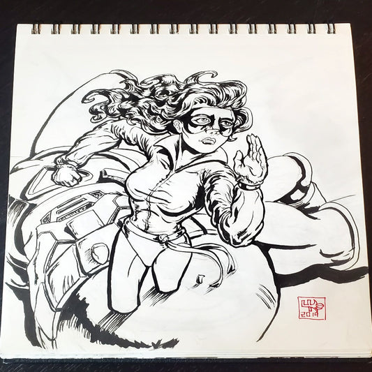 Shadowcat Kitty Pryde Ink Drawing