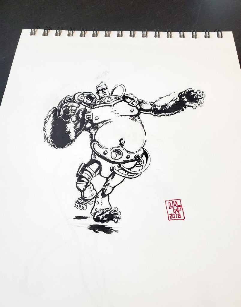 Spaceboy from Umbrella Academy Ink Drawing B