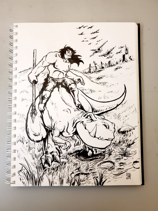 Spear and Fang from Primal Original Ink Drawing