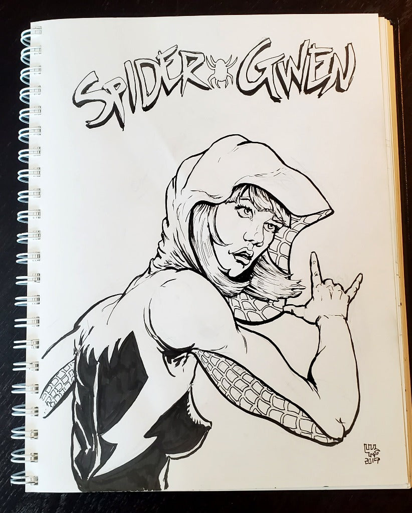 Spider-Gwen Ink Drawing b