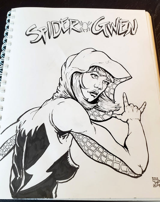 Spider-Gwen Ink Drawing