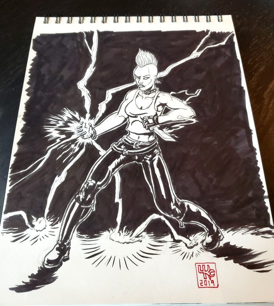 Storm from the X-Men Ink Drawing b