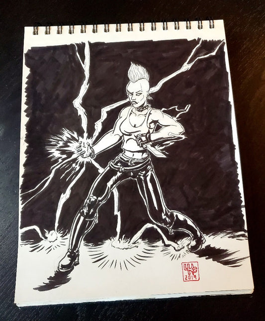 Storm from the X-Men Ink Drawing