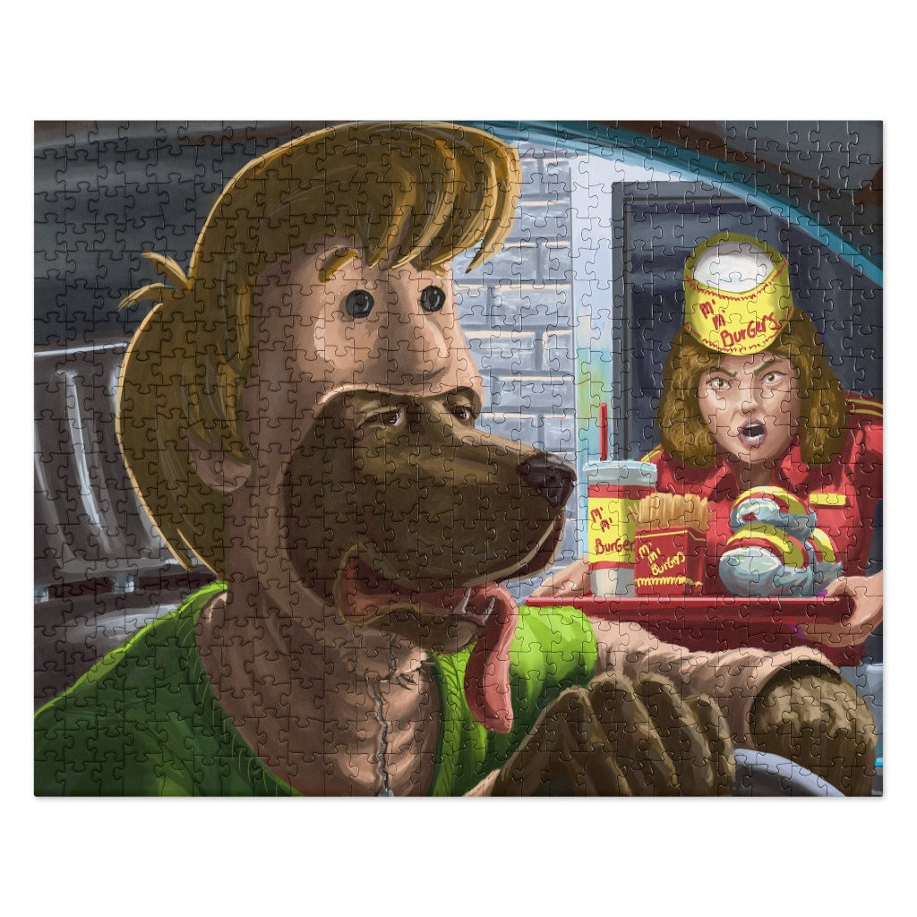 Scooby-Doo in Shaggy Costume Art Jigsaw Puzzle complete