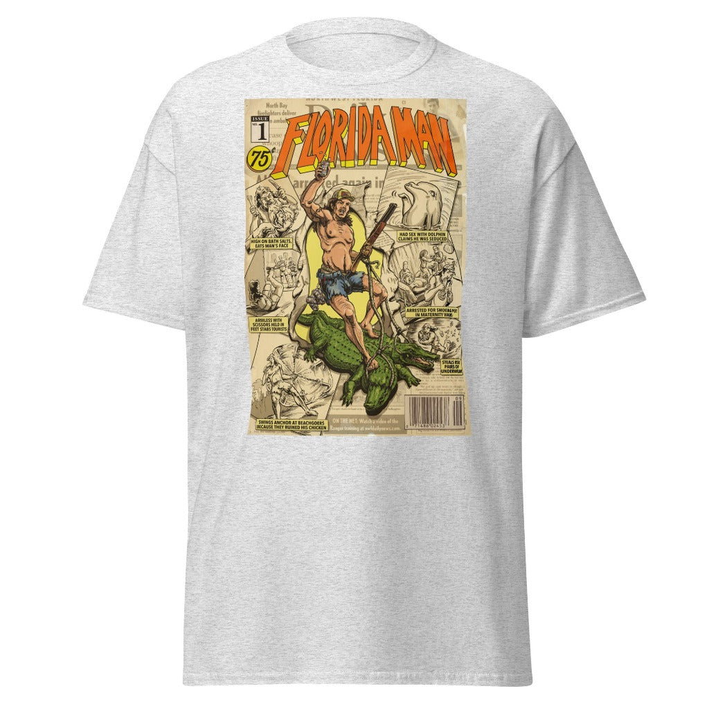 Florida Man Comic Cover T-shirt on Ash