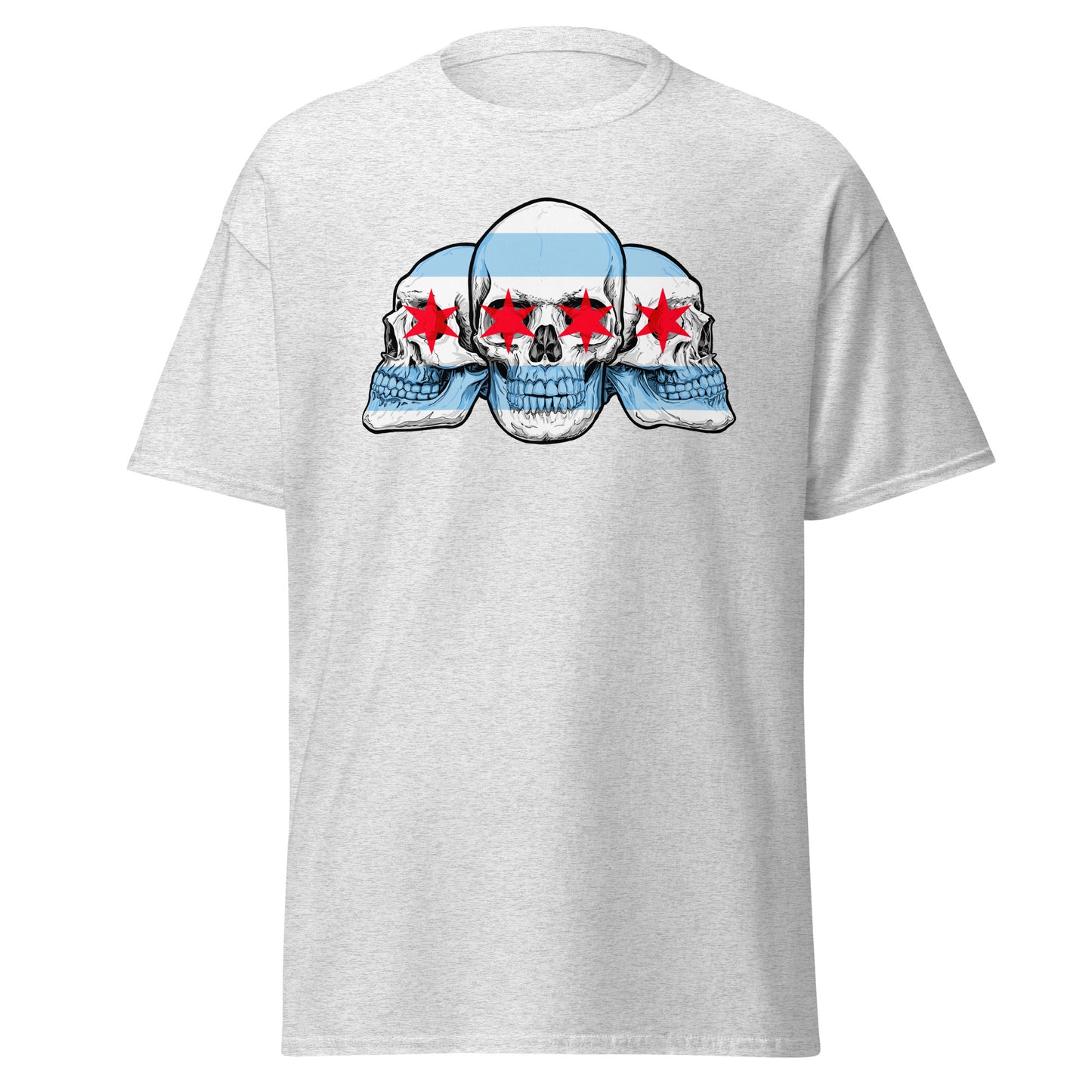 Chicago City Flag with Skulls T-Shirt