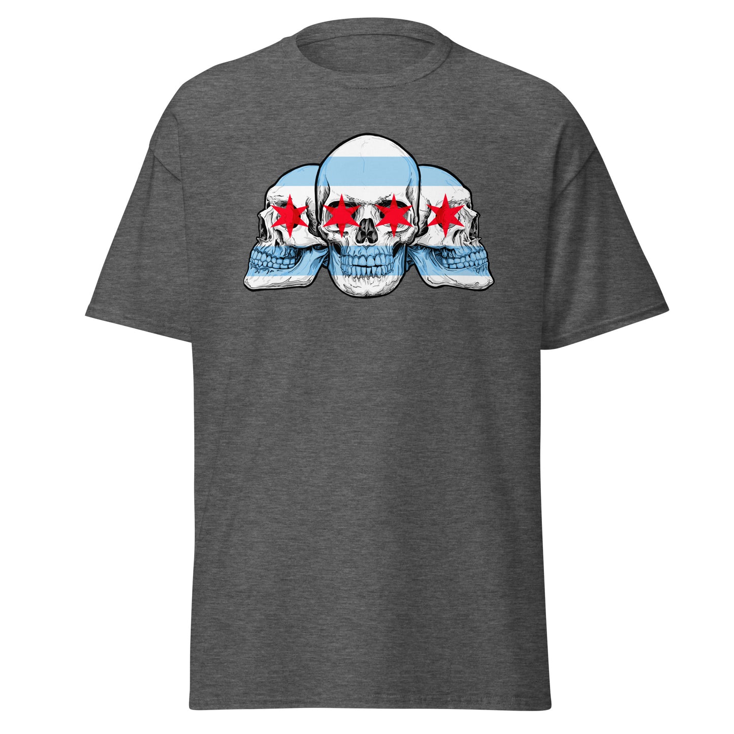Chicago City Flag with Skulls T-Shirt