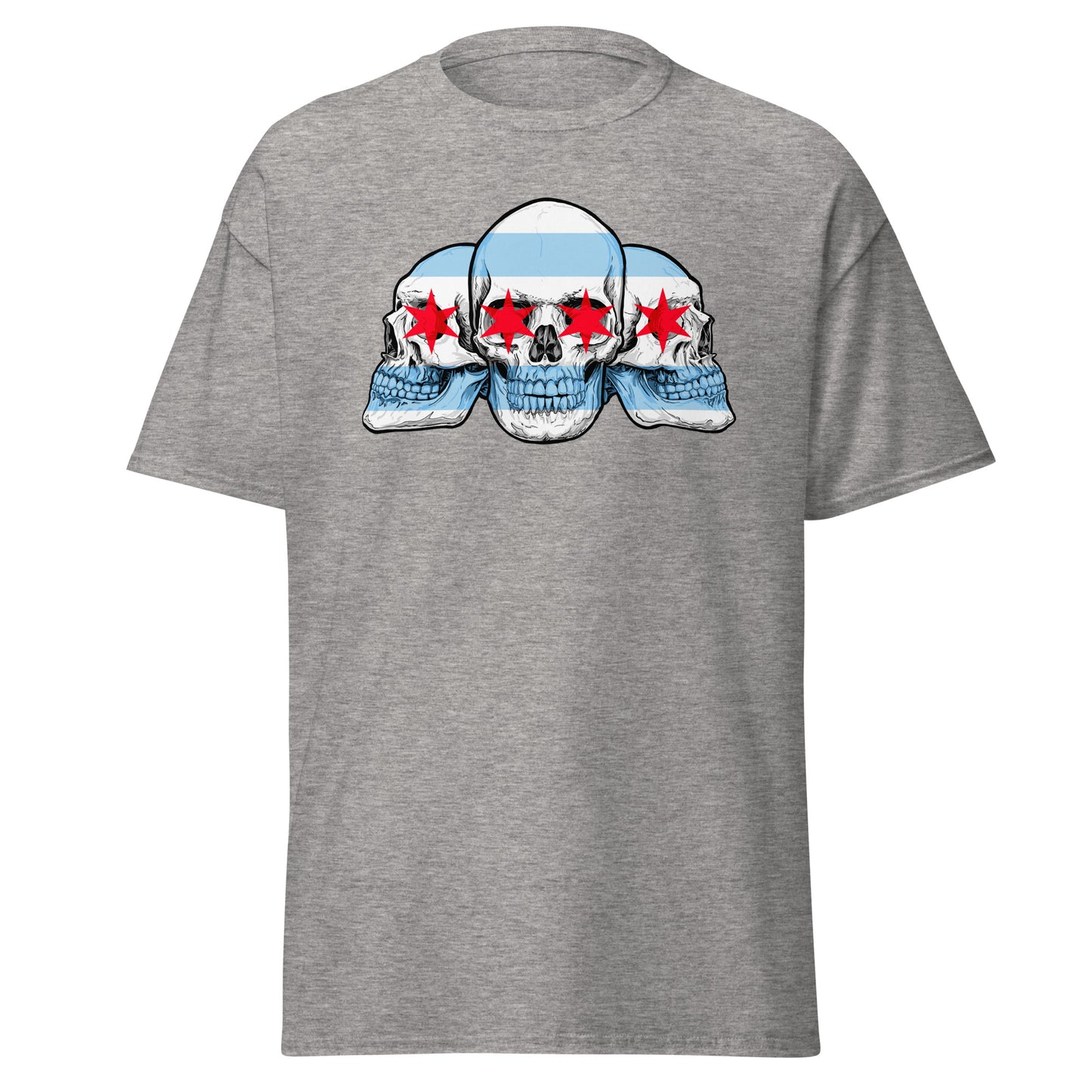 Chicago City Flag with Skulls T-Shirt
