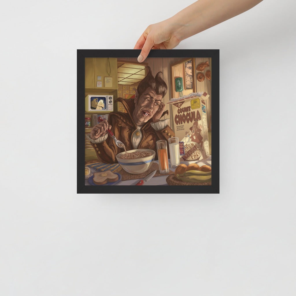 Count Chocula Portrait at Home by Kyle La Fever Black Frame