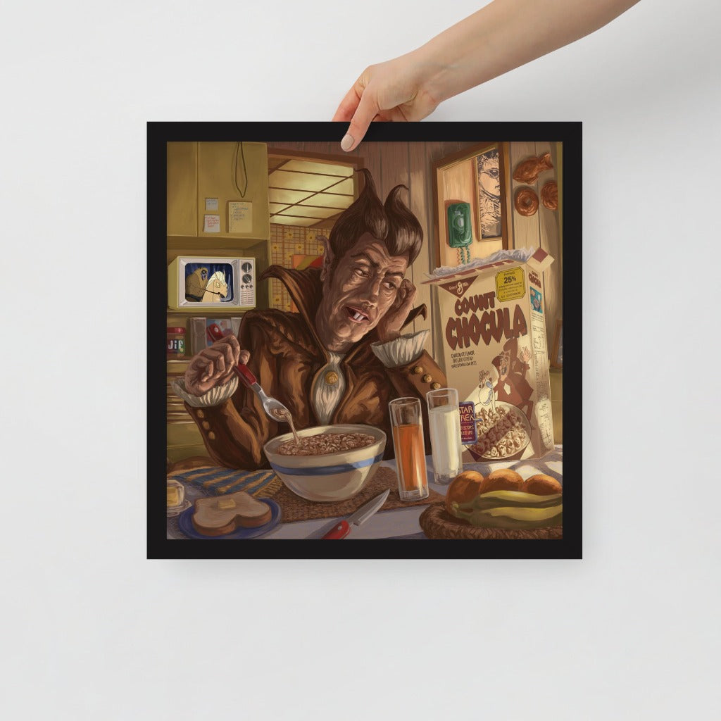 Count Chocula Portrait at Home by Kyle La Fever 16x16 Black Frame