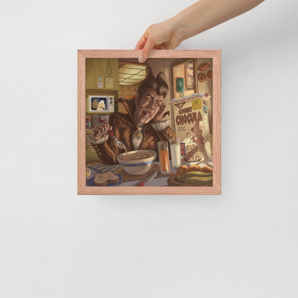Count Chocula Portrait at Home by Kyle La Fever 12x12 wood frame