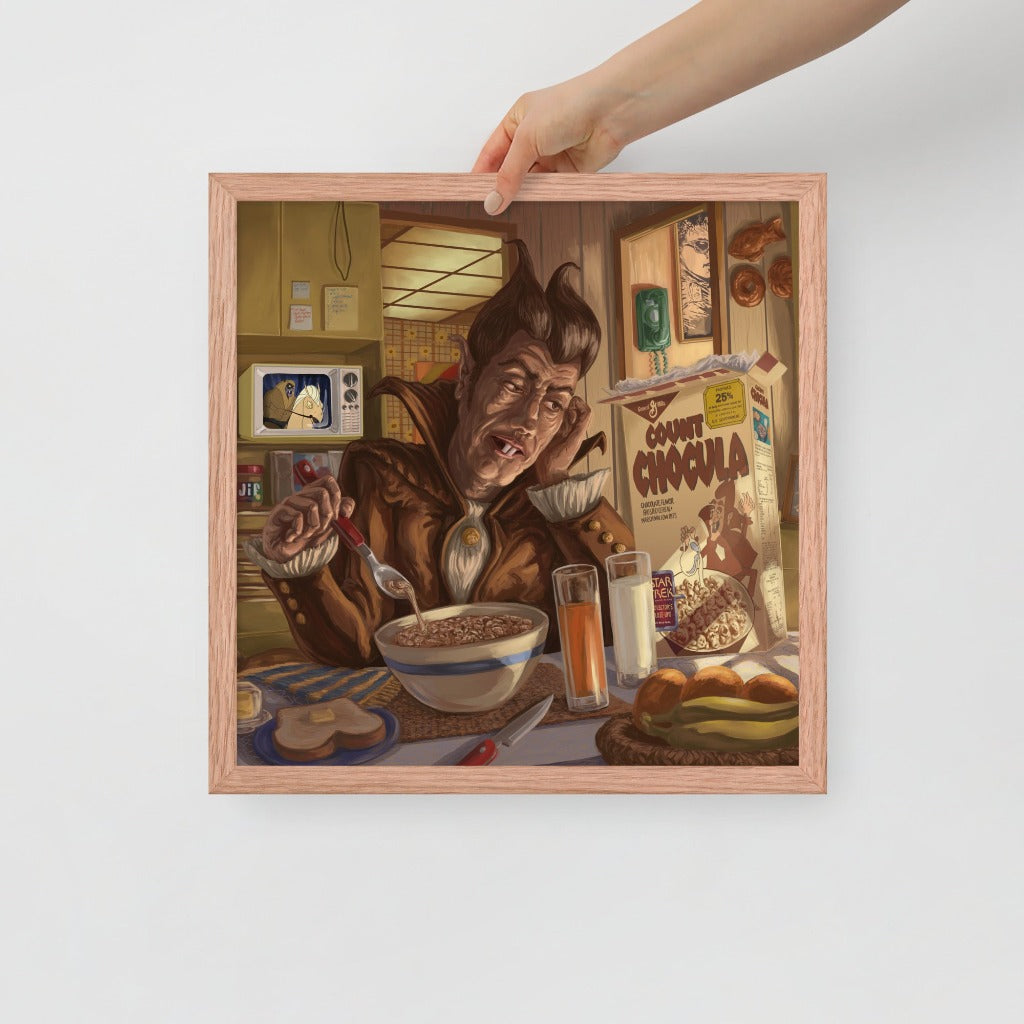 Count Chocula Portrait at Home by Kyle La Fever 16x16 wood frame