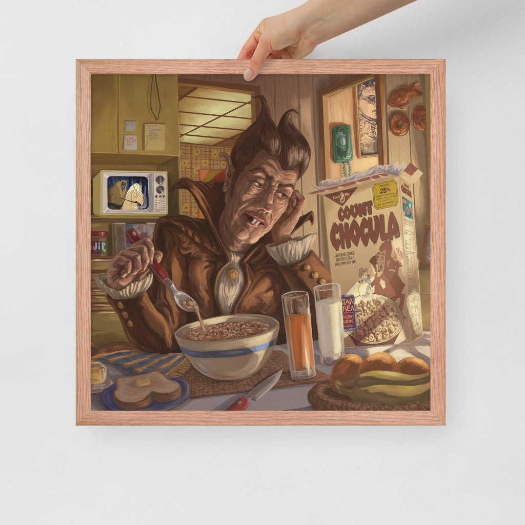 Count Chocula Portrait at Home by Kyle La Fever 18x18 Wood frame