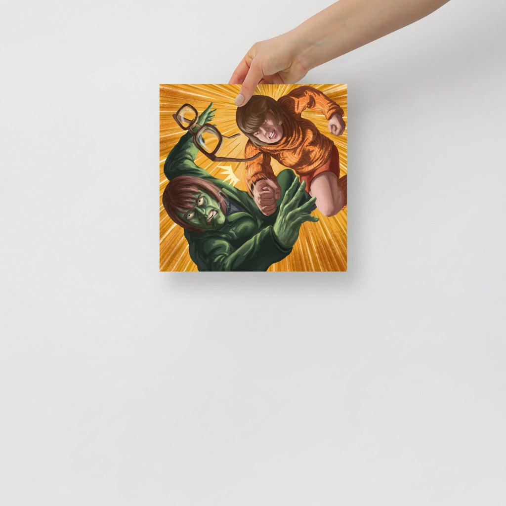 The Creeper with Velma from Scooby-Doo Art Print 10x10