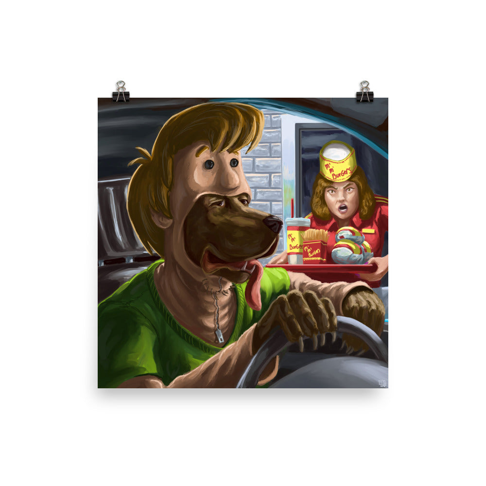Scooby-Doo in Shaggy Costume Art 10x10