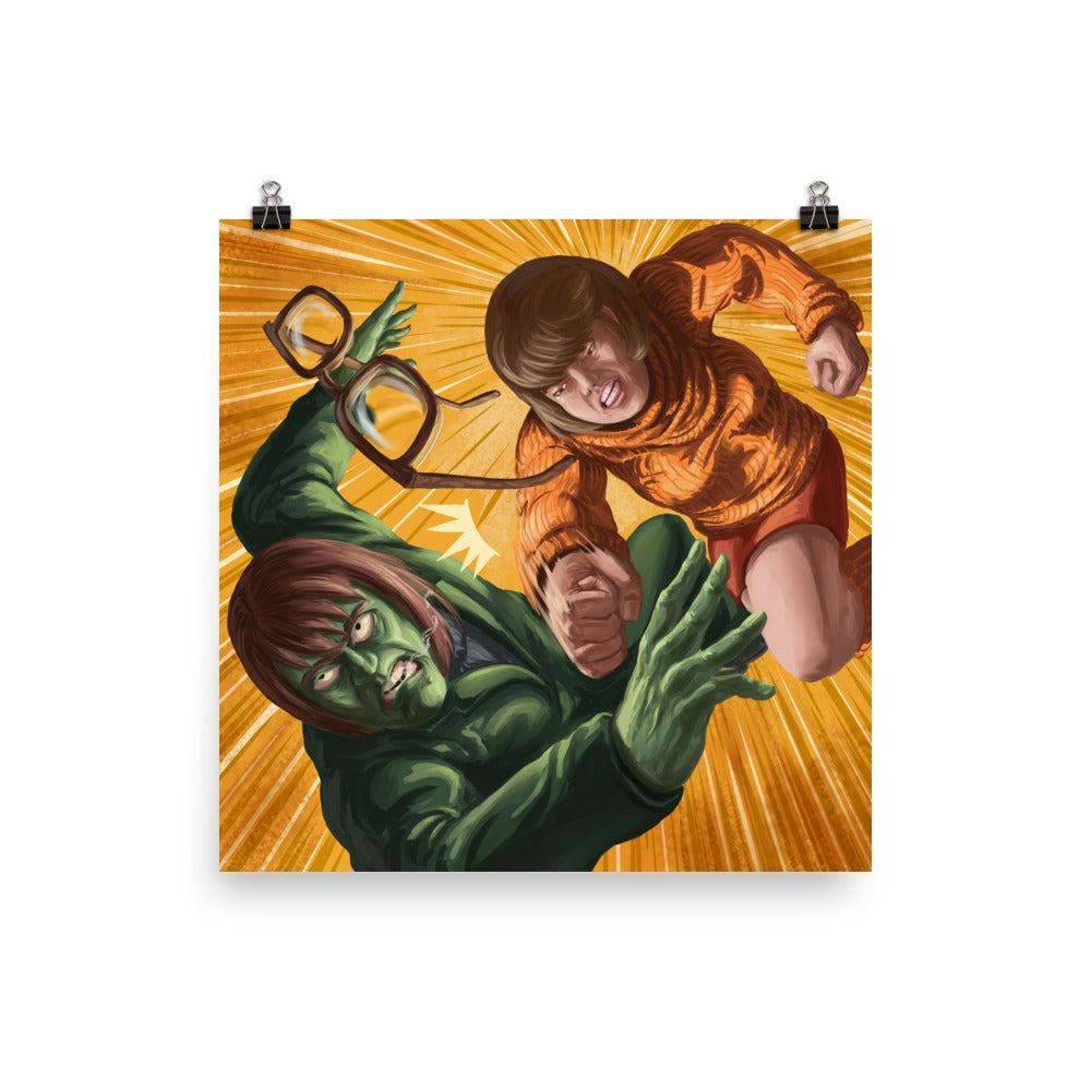 The Creeper with Velma from Scooby-Doo Art Print