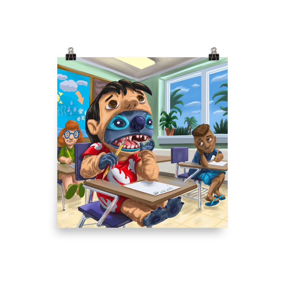 Stitch in Lilo Costume Art Print
