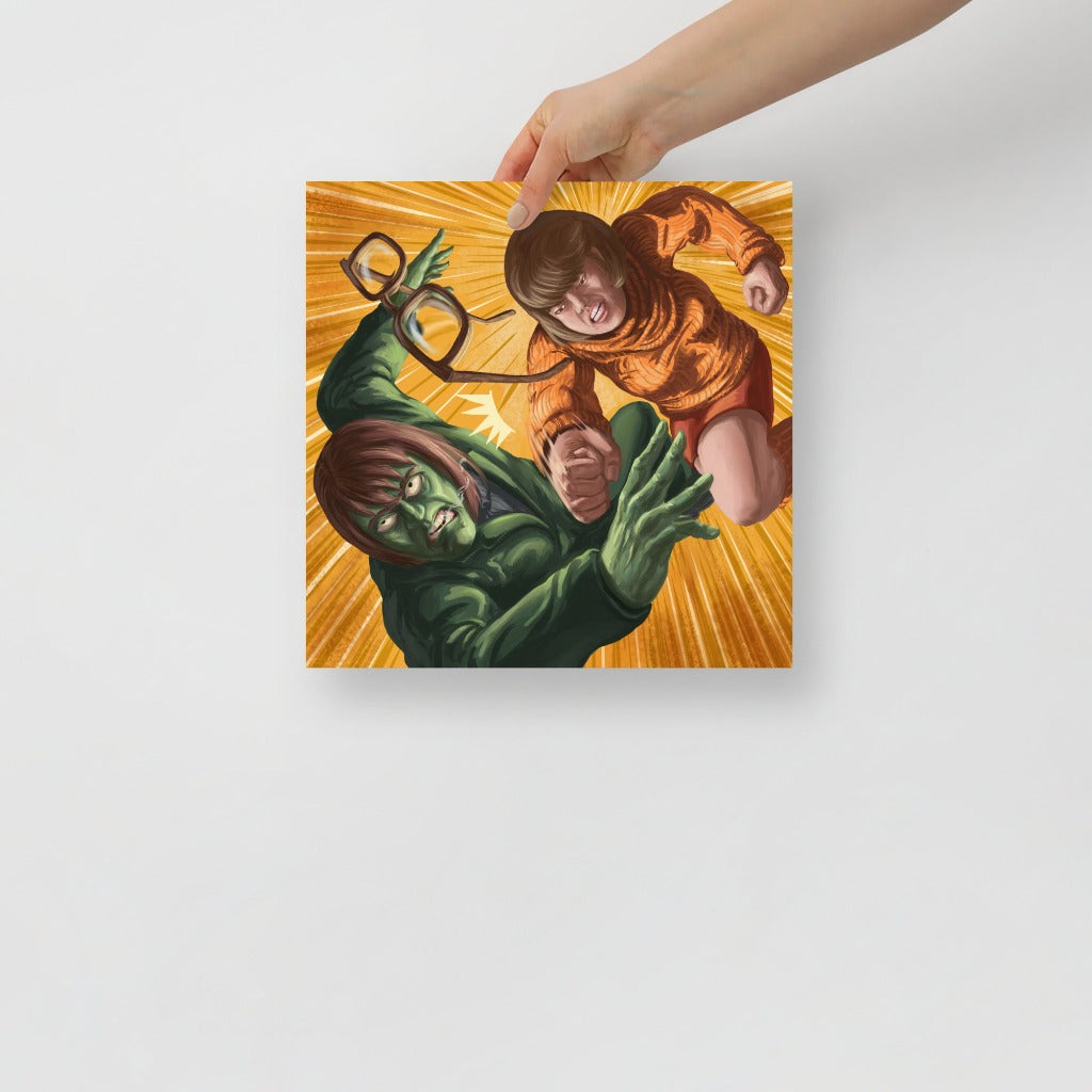 The Creeper with Velma from Scooby-Doo Art Print 12x12