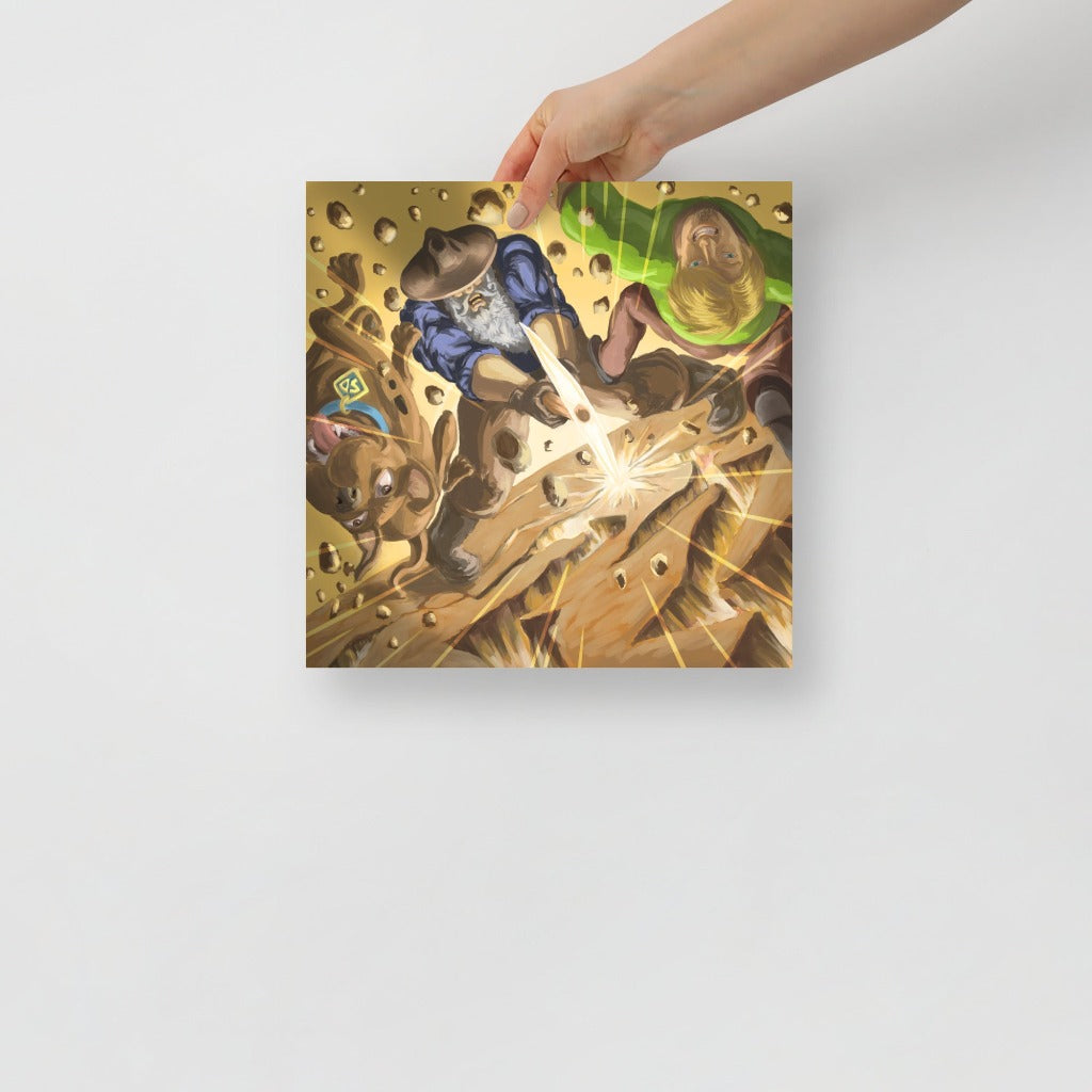Miner Forty Niner with Shaggy and Scooby Art Print 12 x 12