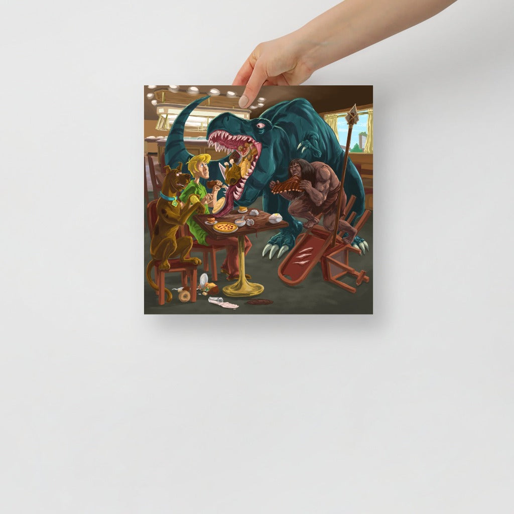 Primal Fang and Spear meet Scooby Doo and Shaggy Art Print 12x12