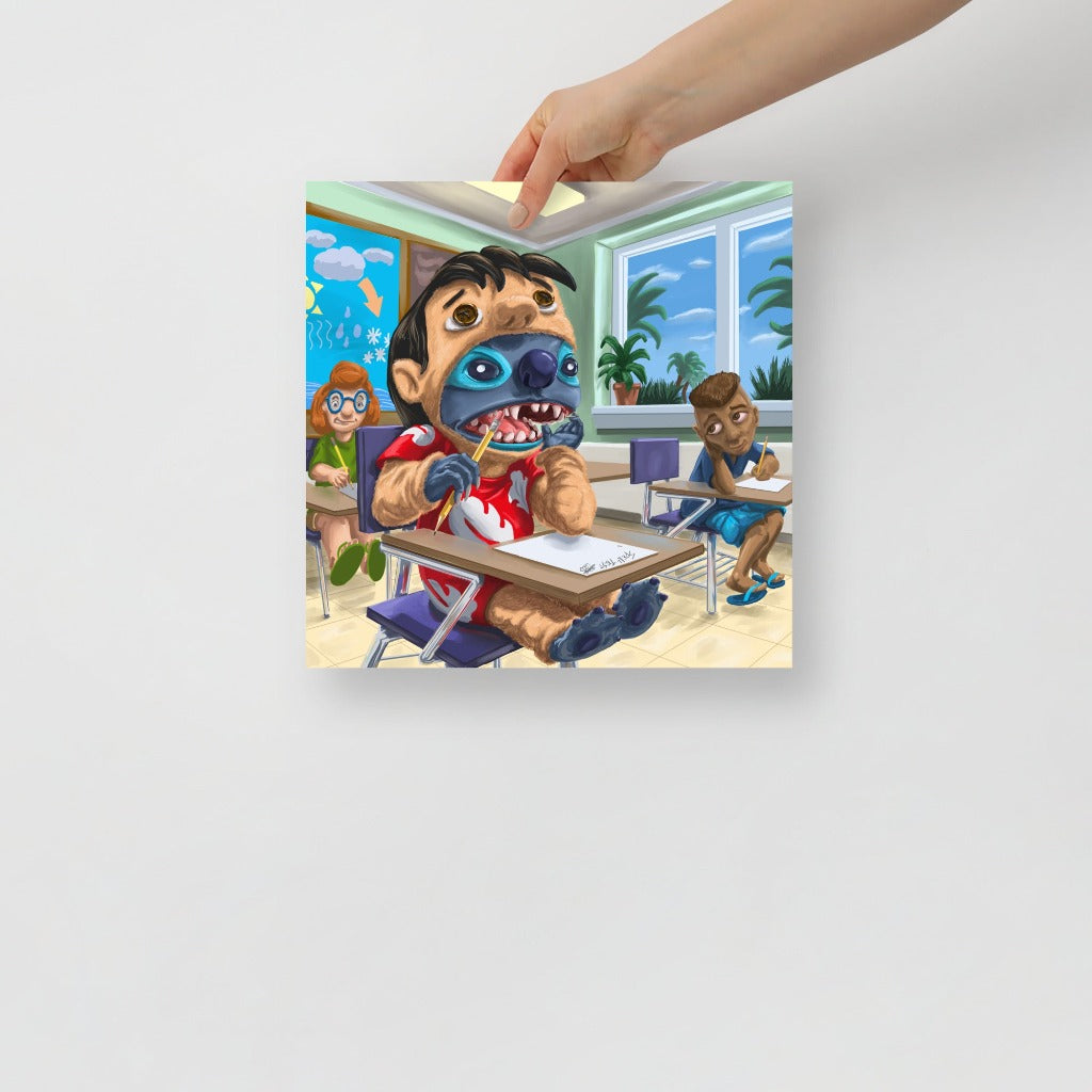 Stitch in Lilo Costume Art Print 12x12