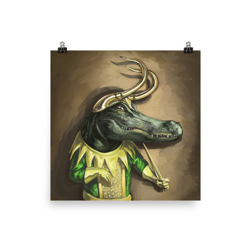 Loki Alligator Art Print Main