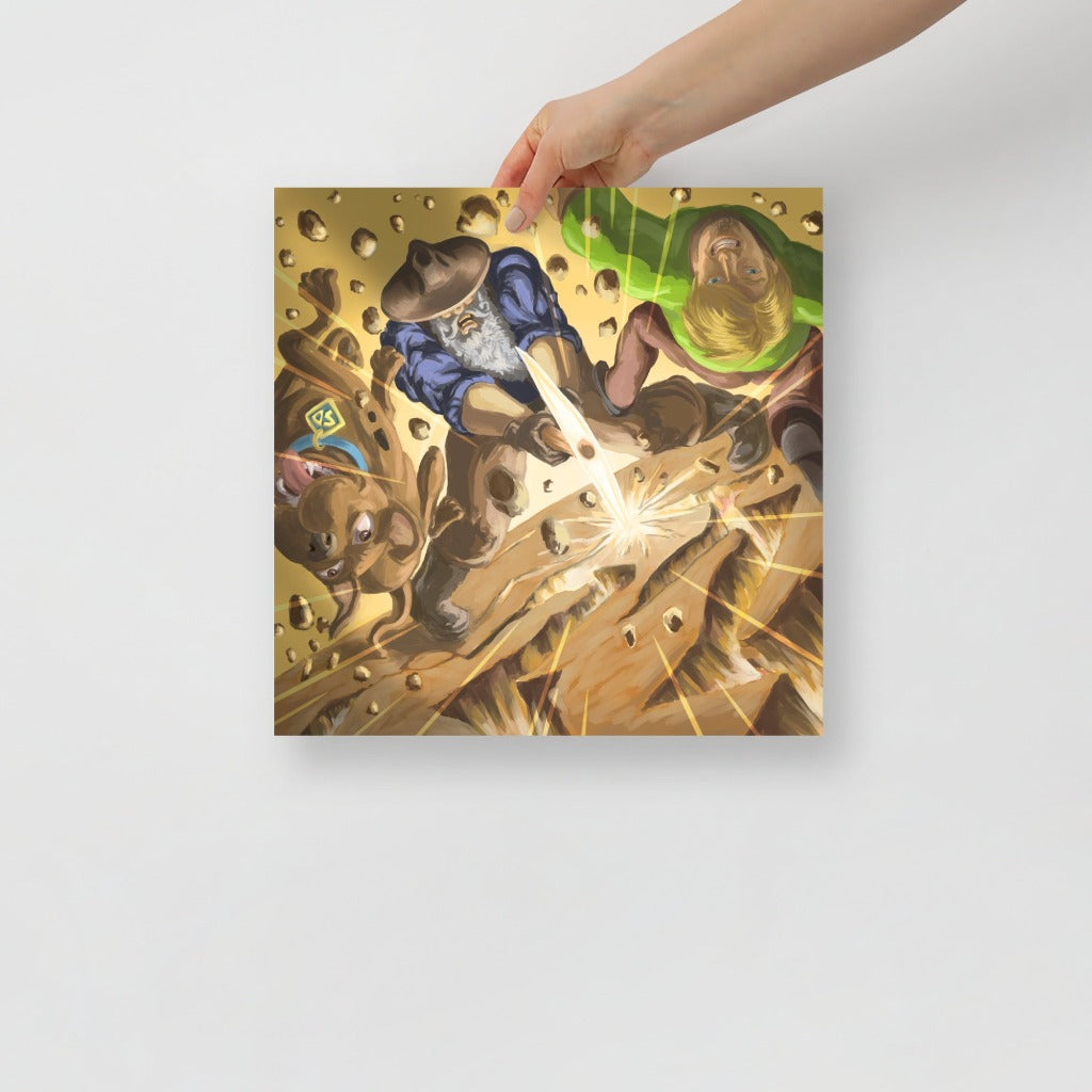 Miner Forty Niner with Shaggy and Scooby Art Print 14 x 14