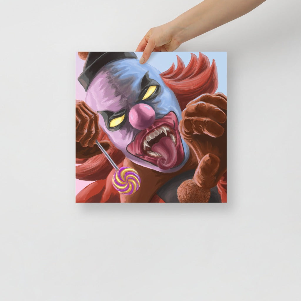 Ghost Clown Art Print 14 x 14 Inch