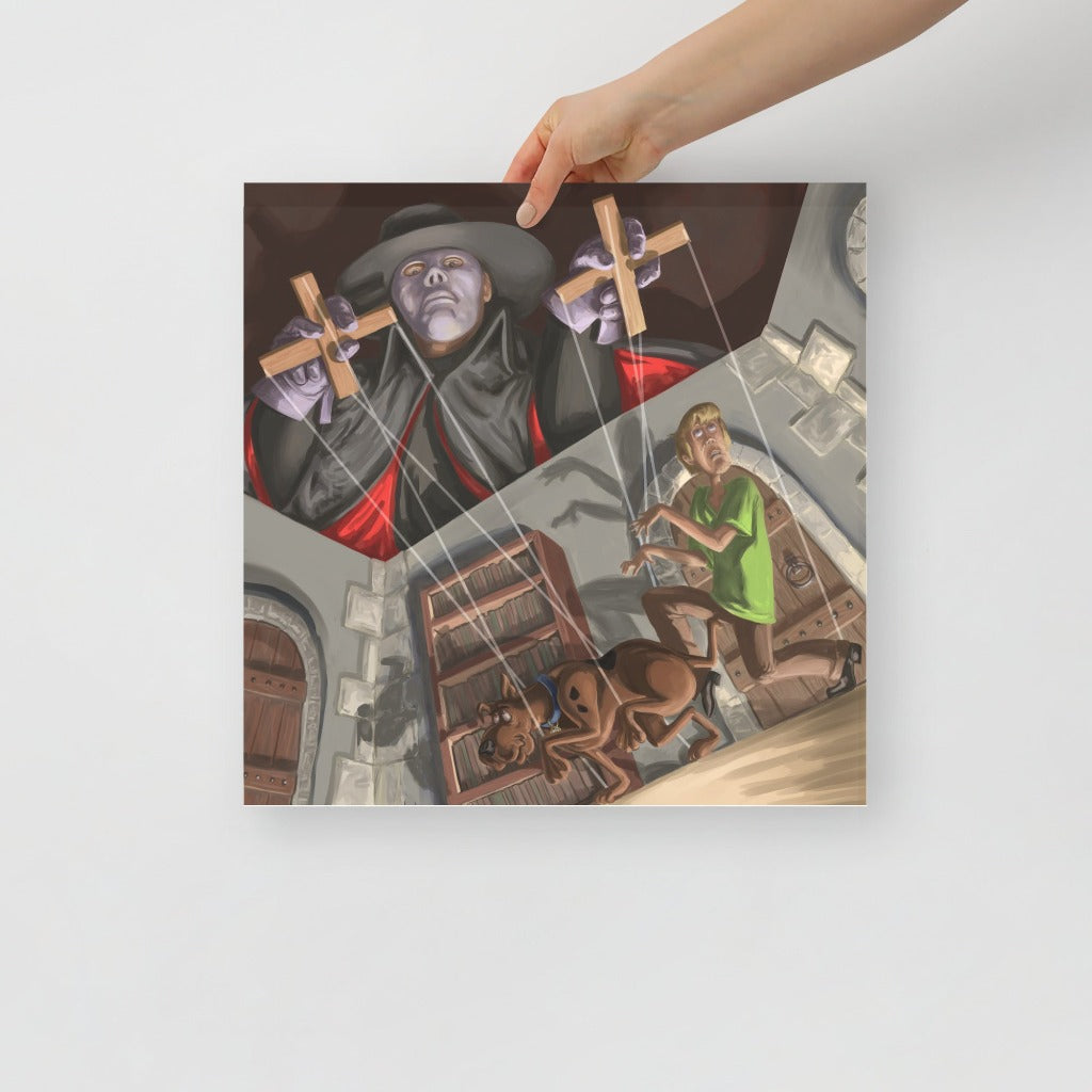 Puppet Master with Scooby and Shaggy Art Print 16 x 16 inches