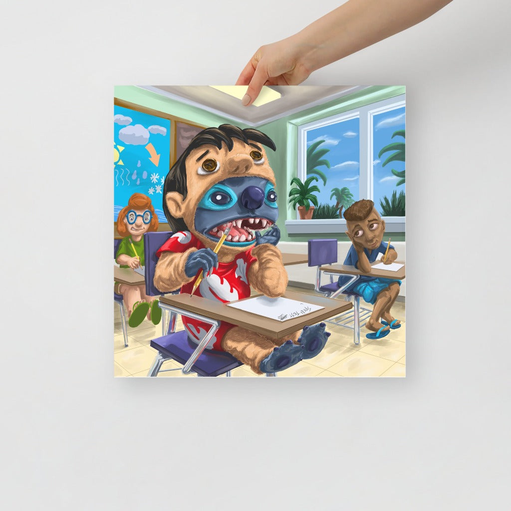 Stitch in Lilo Costume Art Print 16x16