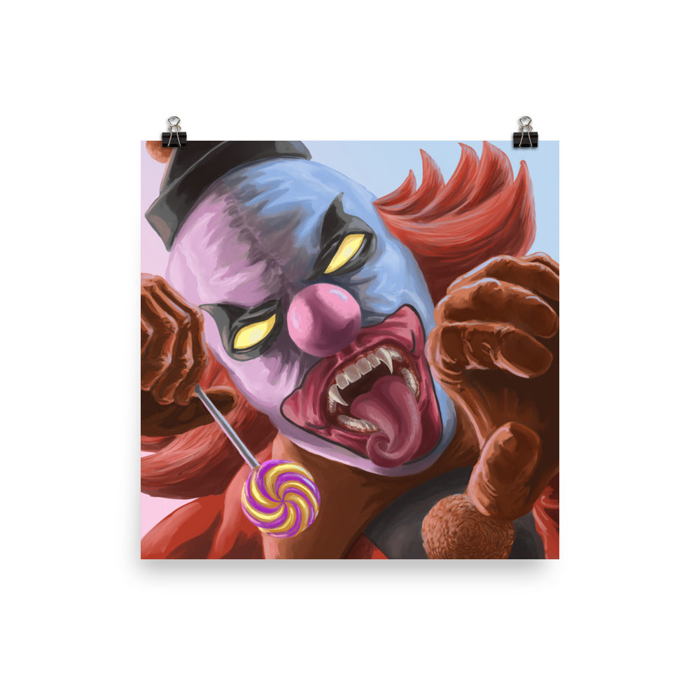 Ghost Clown Art Print 18 x 18 Inch