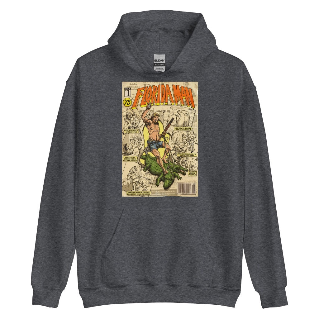 Florida Man Unisex Hoodie on Dark Heather