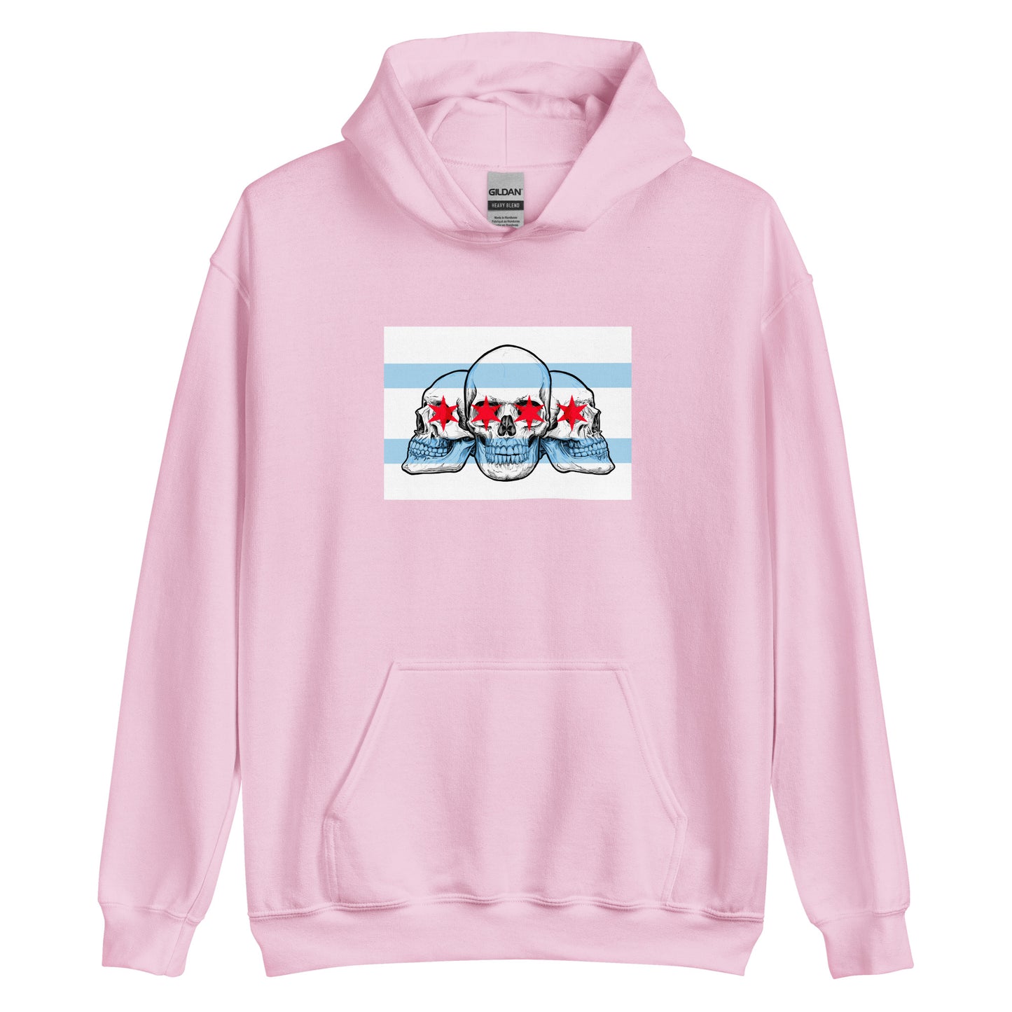 Chicago City Flag with Skulls Unisex Hoodie
