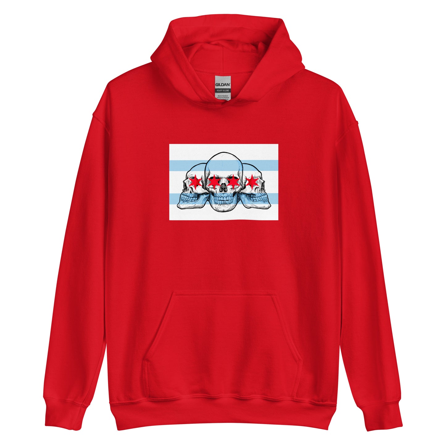 Chicago City Flag with Skulls Unisex Hoodie
