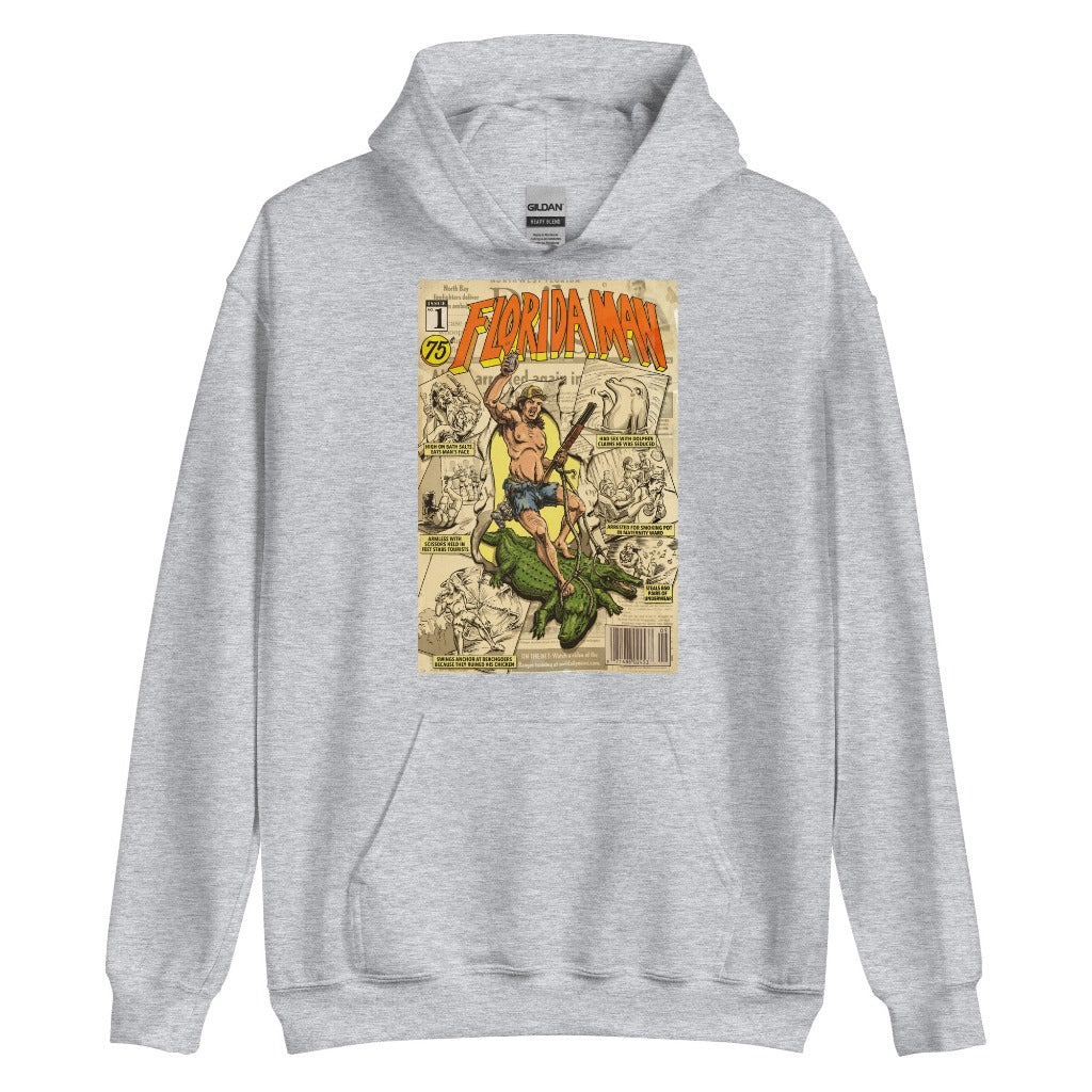 Florida Man Unisex Hoodie on Sport Grey