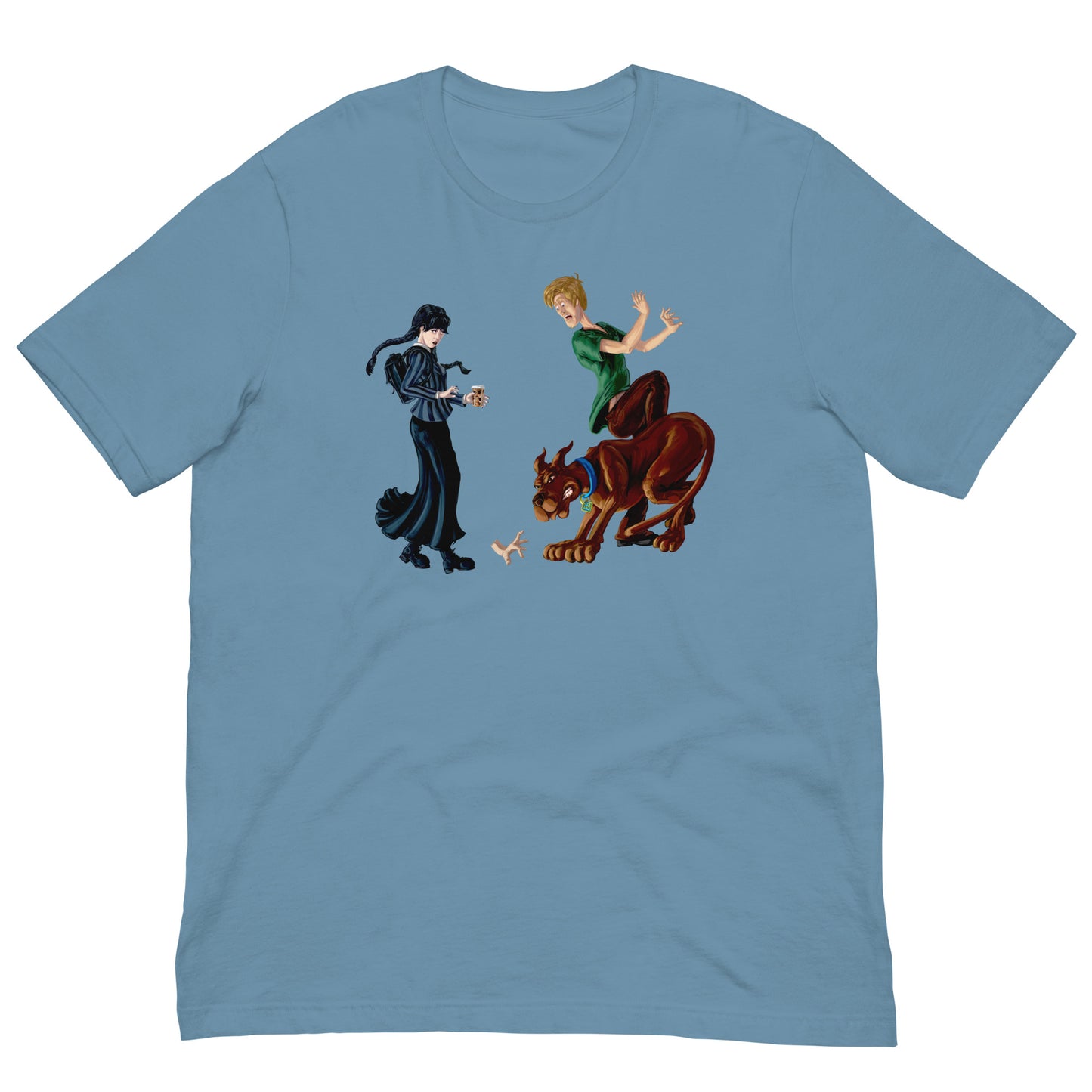 Wednesday and Thing meet Scooby-Doo and Shaggy T-Shirt