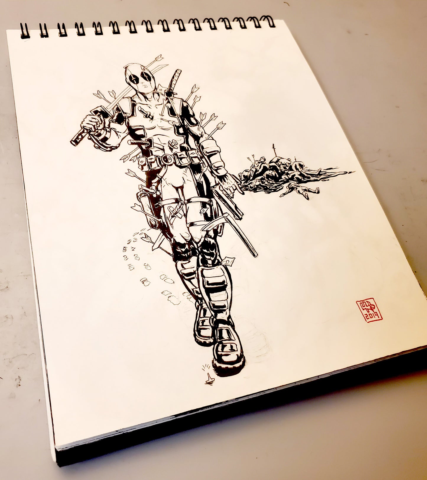 Deadpool Original Ink Drawing