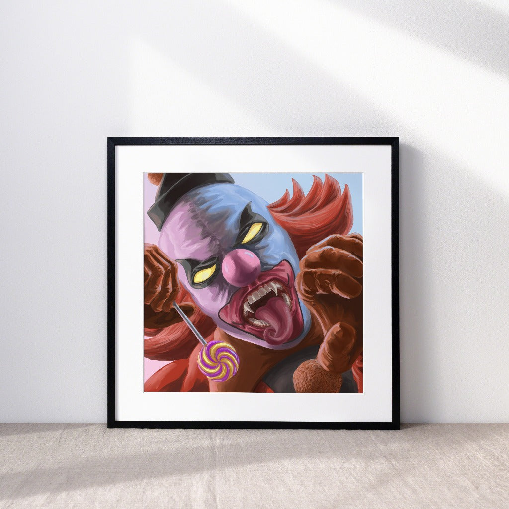 Ghost Clown from Scooby-Doo Art PrinT by Kyle La Feverin a Frame